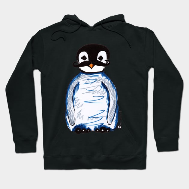 Penguin Mustache Hoodie by drknice